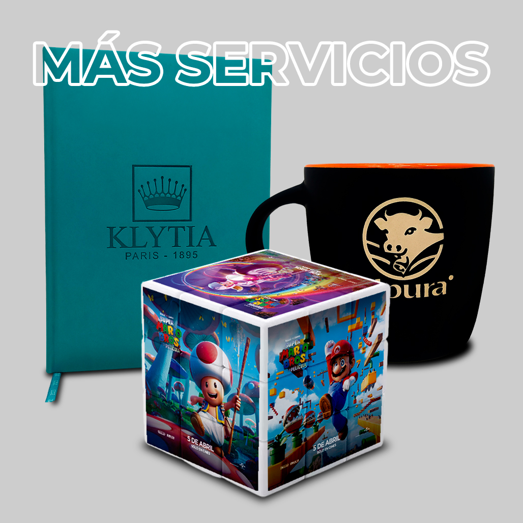 Impresión FullColor, Sublimación,, HotStamping, Grabado Láser, SandBlast, Impresión UV, Braille, DTF, Resina y más. Conoce nuestros Servicios