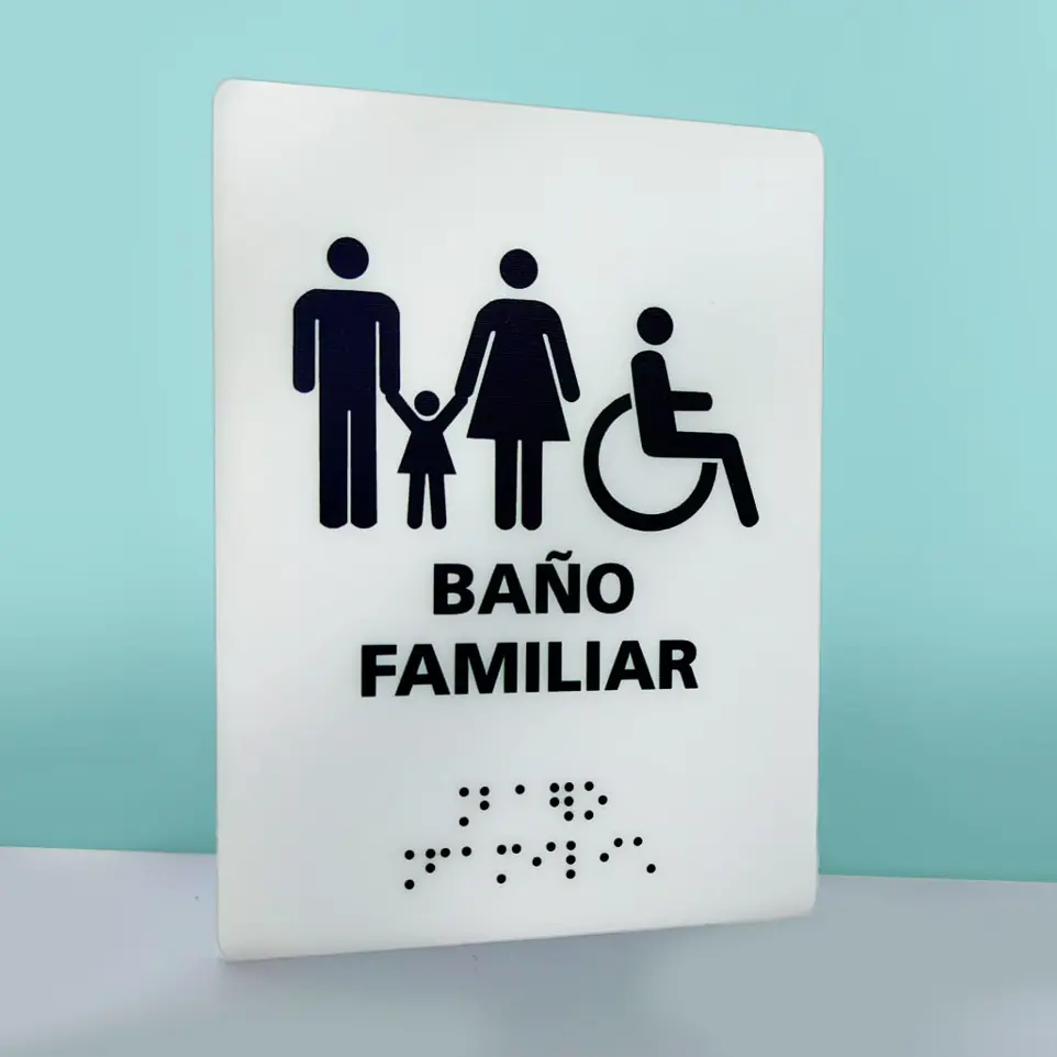 Señalización braille en acrílico