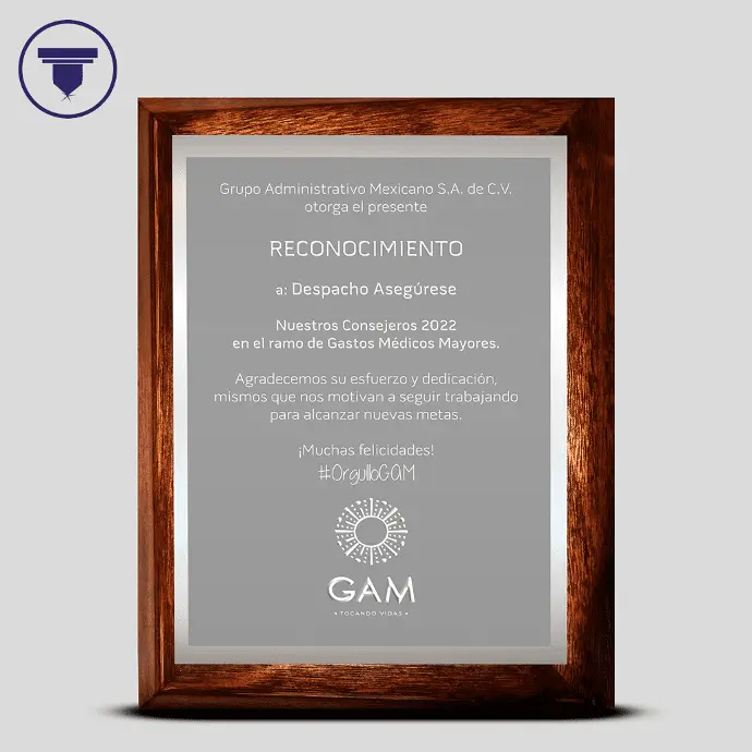 REC-01 Reconocimiento clásico con grabado punta diamante.