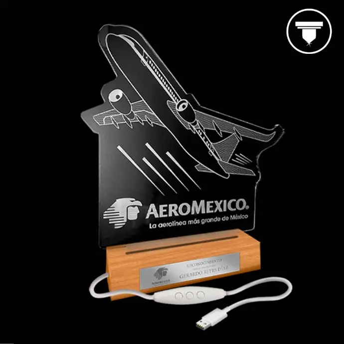 REC-12 Reconocimiento de Acrílico en base de madera luminosa