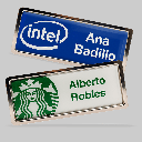 Gaf-35 GAFETE CHAROLA DE METAL CON ETIQUETA ENCAPSULADA.