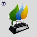 REC-10-AC Reconocimiento de acrílico con base de madera.