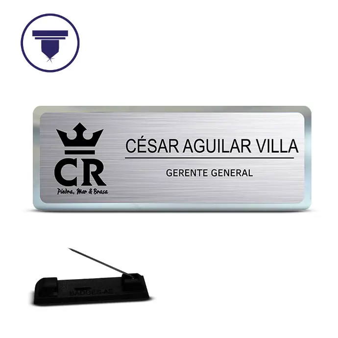 GAF-10 Gafete con bisel plata