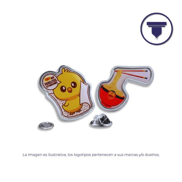 [PIN-07-ZR Pin especial] PIN-07-ZR PIN EN METAL ZAMAK CON ETIQUETA DE RESINA Y SUAJE ESPECIAL. (Broche de Imán 1 punto, Base Plata)
